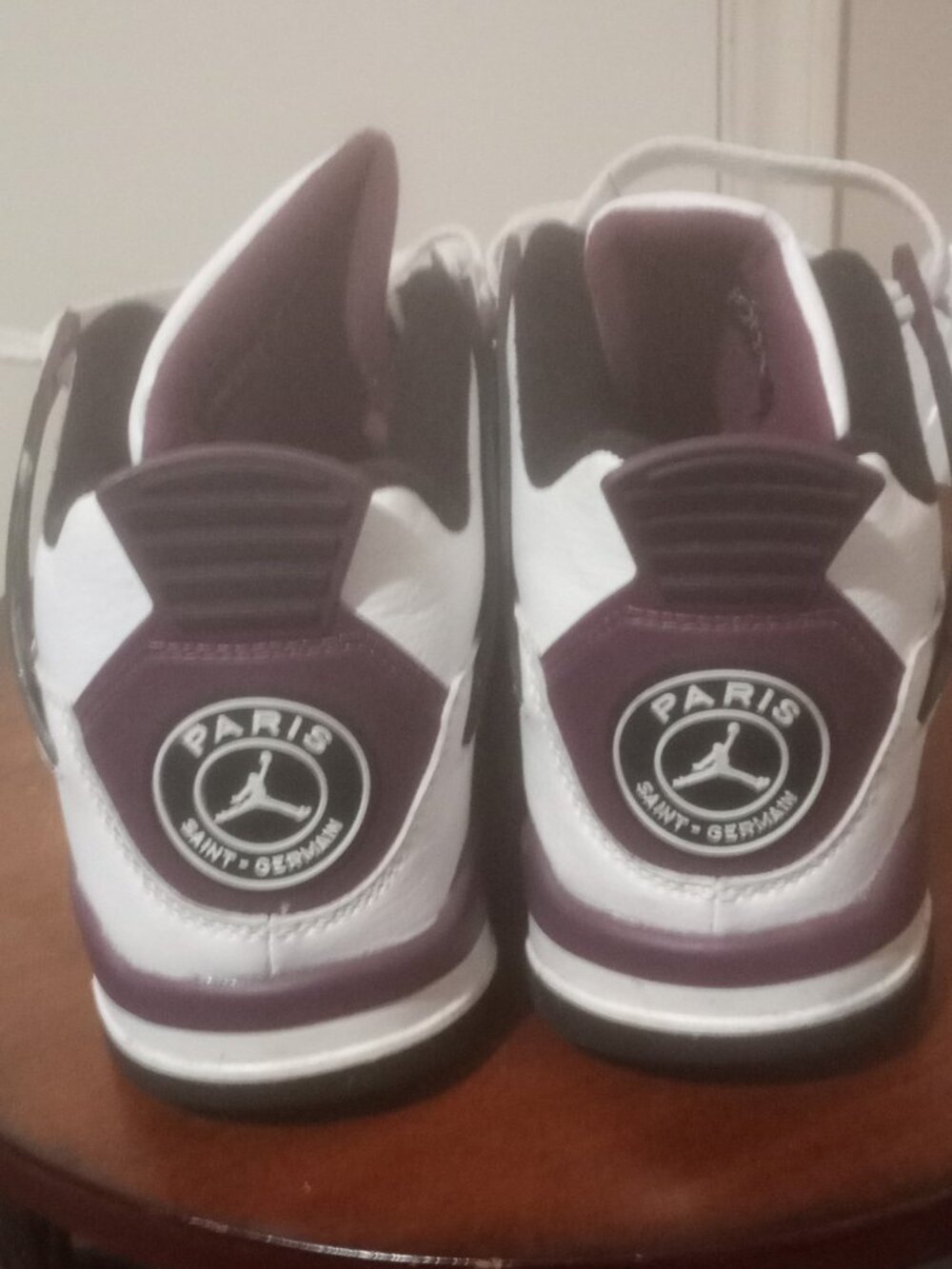 Jordan Air Jordan 4 Retro Paris Saint-Germain Bordeaux White Black Sneaker Sz 10 - Picture 11 of 15
